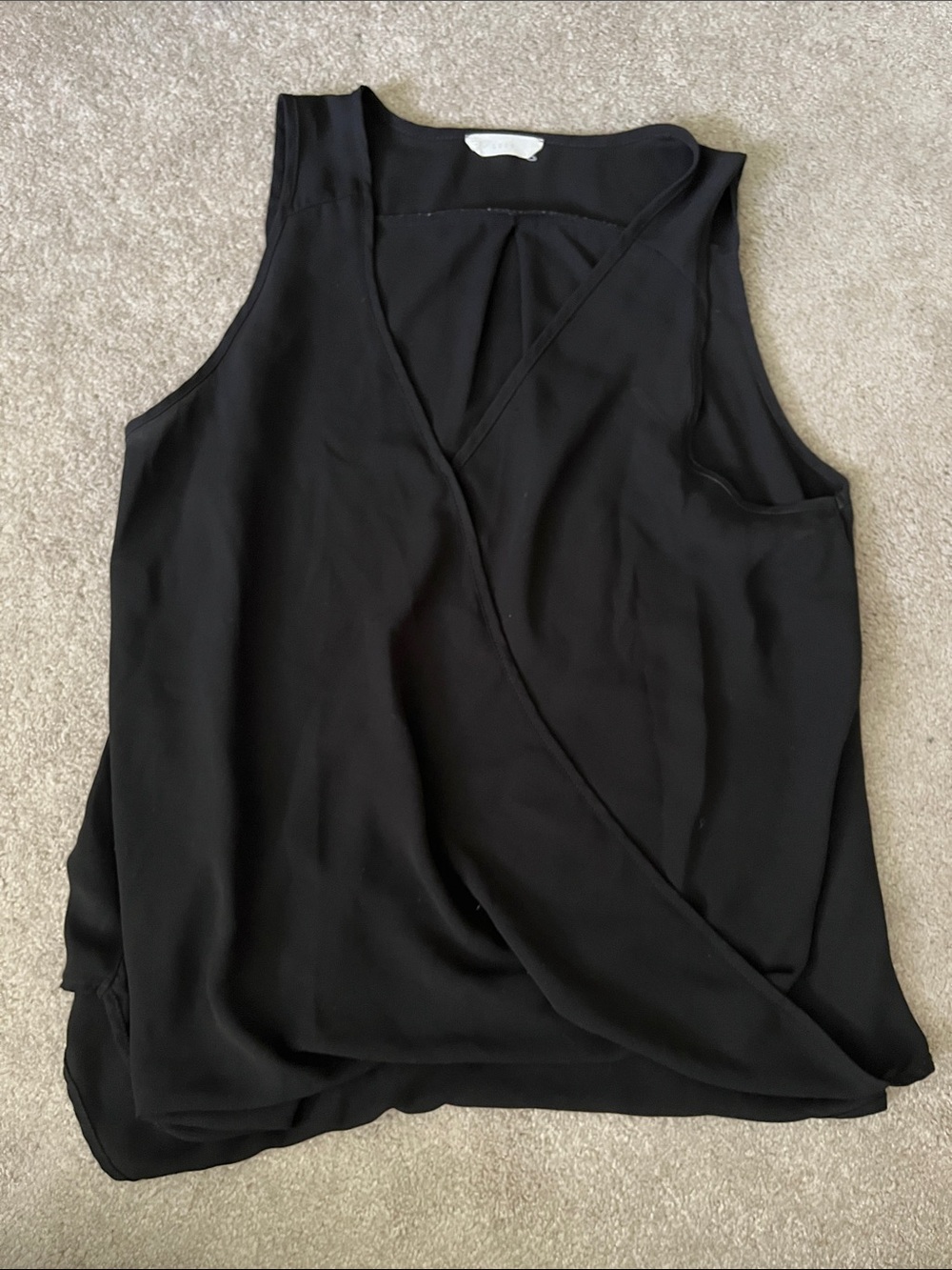 Lush Black Sleeveless Wrap Front Tank Top - Women